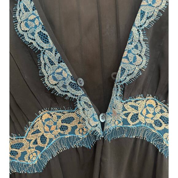 Amazing y2k Herve Leger Chiffon and Lace Shirt - Size 12/Womens Large - Picture 3 of 5